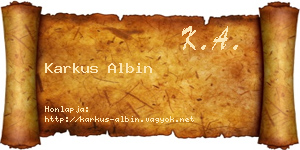 Karkus Albin névjegykártya